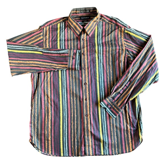 Paul Fredrick Other - Paul Fredrick XL Finest Long‎ Staple Cotton Striped Button Up Shirt Mens